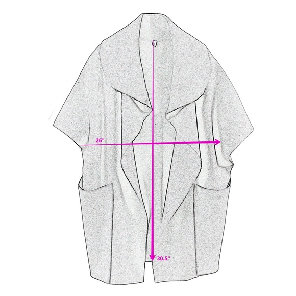 MOTH/ANTHROPOLOGIE Sophie Cardigan Sweater Jacket Grey Oversized Pockets - Picture 2 of 6